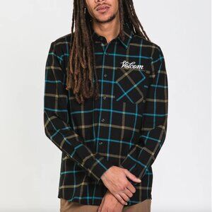 VEUC Men's Volcom Caden Plaid Button Up Sz M Shirt